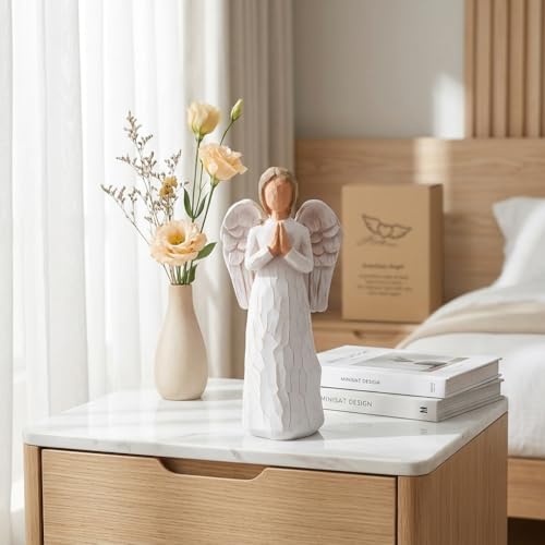 Guardian Angel Figurine, Remembrance Angel Collectible Figurine | Prayer Angel - Encouragement Present, A Gift to Comfort and Encourage Hope and Healing - color: Guardian Angel - White