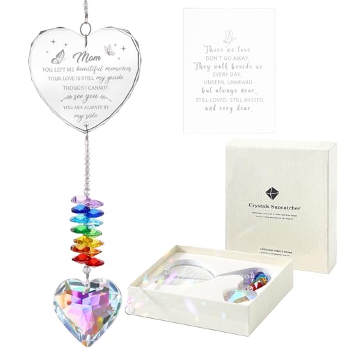 Sympathy Gifts for Loss of Mom, K9 Crystal Suncatcher Memorial Gifts for Loss of Mother, Condolence Bereavement Remembrance Gifts in Memory of Mom - color: Loss of Mom Memorial Gift