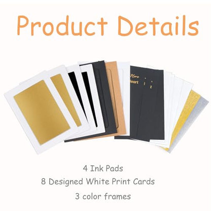 DeerZone Inkless Paw Print Kit,Dog Paw Print Kit,Dog Nose Print Kit - color: Gold/Black, size: Medium-Large 4 Pack