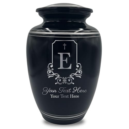 Custom Extra Large Human Cremation Urn Traditional Style Metal Urn for Ashes and Remains- Headstone Shape 5 - Polished Silver Rim - color: Headstone Shape 5, size: Polished Silver Rim