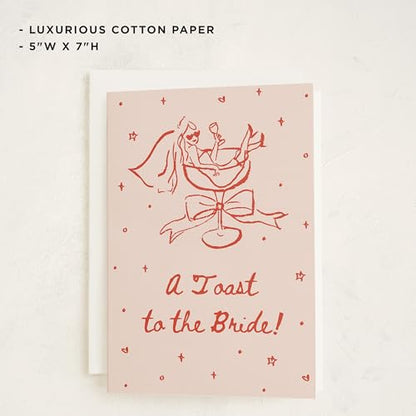 Minted | Wedding & Bridal Shower Card, 5x7 w/Envelope | Cheers to Love - color: Cheers to Love