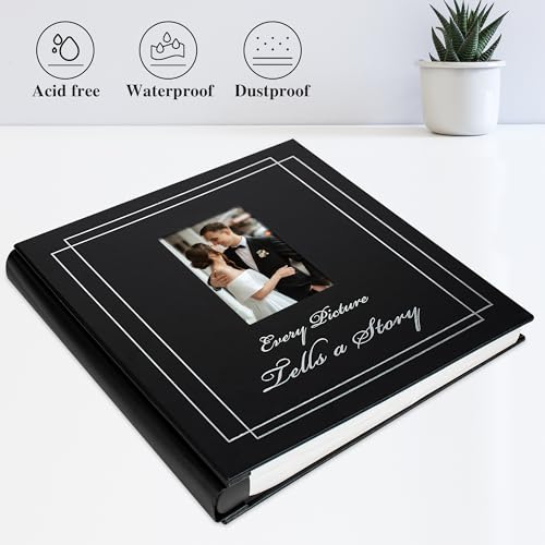 Photo Album 4x6 1200 Photos Leather Cover Wedding Photo Albums Extra Large Capacity Picture Book with Beautiful Prints Presents for Wedding Baby Vacation Black - color: Black, size: 1200 Pockets
