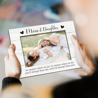 Mom and Daughter Picture Frame, Wooden Picture Frame Birthday Gifts for Mommy Mother, Mom Gifts for Mother's Day, 4x6 Photo Frame for Tabletop Display, Home Office Desk Decor Shelf Display -04 - style: Mom and Daughter