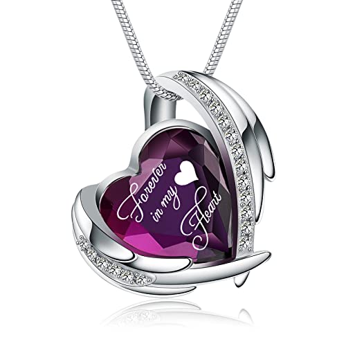 Heart Crystal Cremation Urn Necklace for Ashes, Stainless Steel Cremation Jewelry for Ashes Memorial Pendant Ashes Urn Necklace with Engraving and Filling Kit - color: Purple Crystal