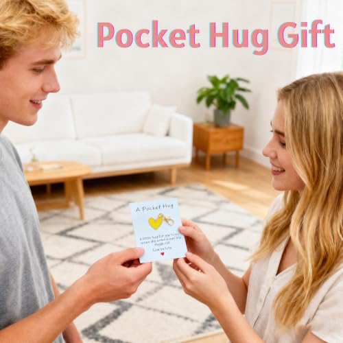 YOJO Pocket Hug Keychain, Love Keychain with Positive Affirmation Card, Emotional Support, Inspirational Gift - color: Yellow