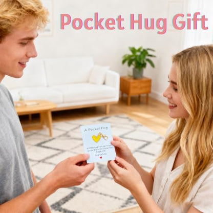 YOJO Pocket Hug Keychain, Love Keychain with Positive Affirmation Card, Emotional Support, Inspirational Gift - color: Yellow