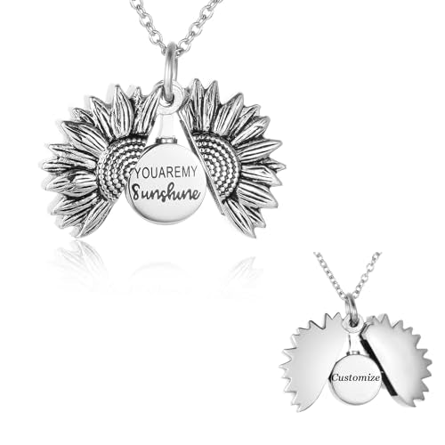Sunflower Cremation Urn Jewelry For women - color: Customize