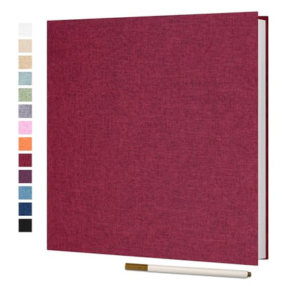 Vienrose Large Photo Album Self Adhesive for 4x6 5x7 8x10 Pictures Scrapbook Album DIY Scrap Book 40 Sticky Pages with A Metallic Pen Red | Scrapbook Album, 20 Sheets, 4x6 5x7 8x10 Photos, Metallic Pen, DIY Memory Book, Travel Photos, Birthday Gift - colo