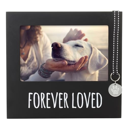 Pearhead Forever Loved Pet Keepsake Picture Frame, Photo Frame for Pet Owners and Dog Lovers, Ideal Memorial Gift for Loss of Dog and Pet Remembrance, Wall Mount And Tabletop Frame, Black | Picture Frame for Pet Owners, Ideal Memorial Gift for Loss of Dog