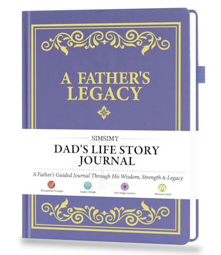 SIMSIMY Dad's Life Story Journal, A Family Keepsake with Prompt Questions for Dad to Share His Memories, Hardcover Book Gift for Father's Day Birthday Christmas - color: Light Purple, size: Dad's Life Story Journal
