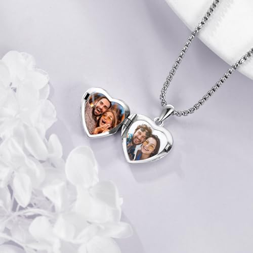 Personalized Heart Locket Necklace 925 Sterling Silver That Holds Pictures Photo Keep Someone Near to You Custom Lockets Necklaces Letters Engraving for His Her - style: Lighthouse locket only