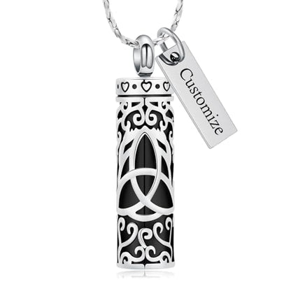 Imrsanl Celtic Knot Cremation Jewelry Cylinder Urn Necklace | For Ashes, Memorial Pendant, Human Pet Ashes Holder Keepsake, For Women Men - color: Customize