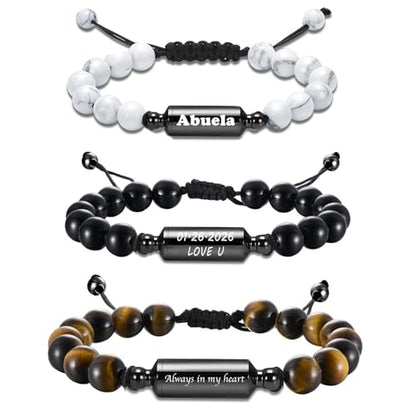 Hearbeingt Cremation Jewelry Urn Bracelet for Ashes Braided Rope Beads - color: Customize