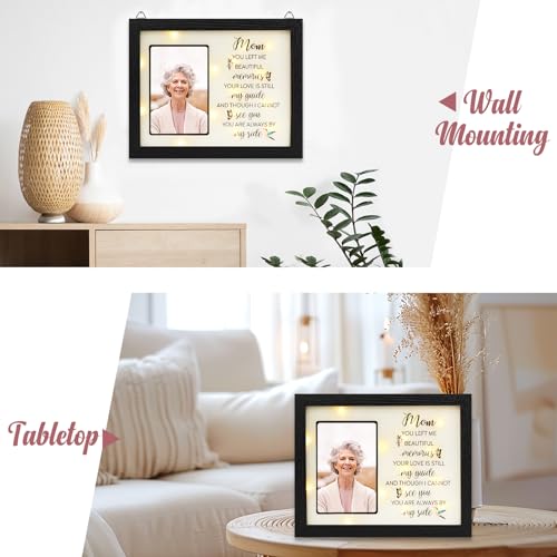 Memorial Gifts LED Shadow Box 4x6 Picture Frame Sympathy for Loss of Mom | Bereavement Gifts Ideas in Memory of Loved One for Loss of Mother Grandma Condolences Remembrance Grief Funeral - size: Mom Memorial