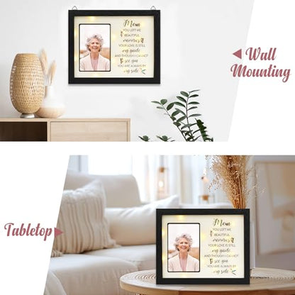 Memorial Gifts LED Shadow Box 4x6 Picture Frame Sympathy for Loss of Mom | Bereavement Gifts Ideas in Memory of Loved One for Loss of Mother Grandma Condolences Remembrance Grief Funeral - size: Mom Memorial