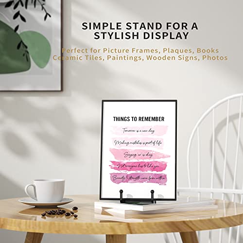 IPAME 3 Pack 3 Inch Plate Stands for Display - Metal Square Wire Plate Holder Display Stand + Picture Frame Stand Holder Easel for Decorative Plate, Book, Plaque, Photo, Platter (Black 3pcs) - size: 3 Inch