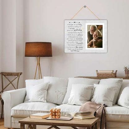 Memorial Gifts Picture Frame, Condolence Gifts Wooden Photo Frame, In Loving Memory of Mother, Father, Grandma,Memorial Frames for Loved One, I Thought of You Today12P048