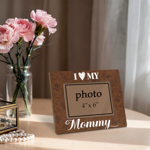 I Love My Mommy Picture Frame, Home Decor Tabletop Display, Mothers Day Gift, Mom Birthday Gifts Wooden Photo Frame Fitting a 4 x 6 Inch Photo - color: I Love My Mommy