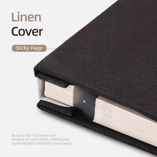 Vienrose Self Adhesive Photo Album, 60 Pages, 11 x 10.6 in, Black | Scrapbook Album, 30 Sheets, 3x5 4x6 5x7 8x10 Photos, Metallic Pen, DIY Memory Book, Wedding Album, Family Photos - color: Black, size: 11"x10.6"60 Pages