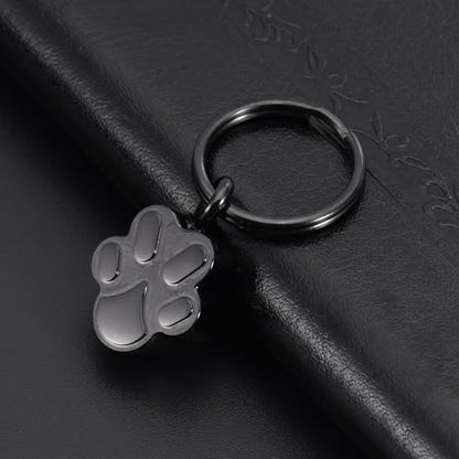 RIPFEVURN Pet Cremation Jewelry Dog Cat Paw Urn Keychain for Ashes for Women Men Memorial Keepsake Pendant - color: Black-2