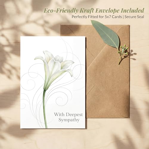 Elegant Sympathy Card, Elegant Floral Condolence For Loss - color: Sympathy Card 014