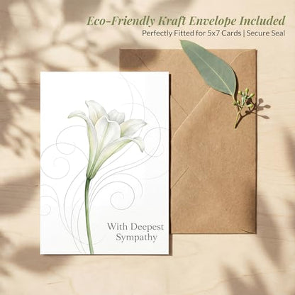 Elegant Sympathy Card, Elegant Floral Condolence For Loss - color: Sympathy Card 014