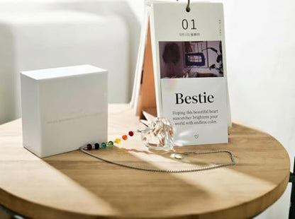 Hegelda Best Friend Bestie Birthday Gifts Crystal Heart Suncatcher Ornament | Christmas Valentines Mothers Day Gifts for Best Friend BFF Woman Ideas Present - color: Bestie