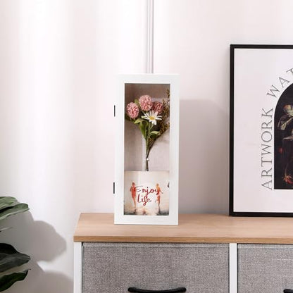 Muzilife 12.5x5 Shadow Box Wood Picture Frame, 2.16 Deep, Real Glass, White - color: White, size: 12.5x5
