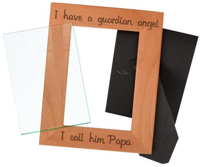 ThisWear Bereavement Papa Have Guardian Angel Wood Frame - Portrait 5x7 - size: 5x7 Photo - Portrait