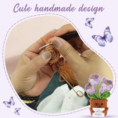 Fathers Day Dad Gifts from Daughter 2026-Mini Crochet Flower-Happy Birthday Gift for Daddy-I'll Always Be Your Little Girl,You'll Always Be My Hero - color: Father