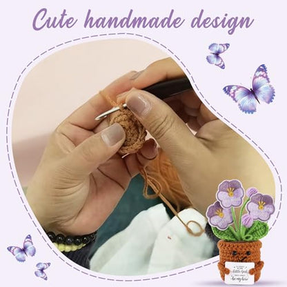 Fathers Day Dad Gifts from Daughter 2026-Mini Crochet Flower-Happy Birthday Gift for Daddy-I'll Always Be Your Little Girl,You'll Always Be My Hero - color: Father