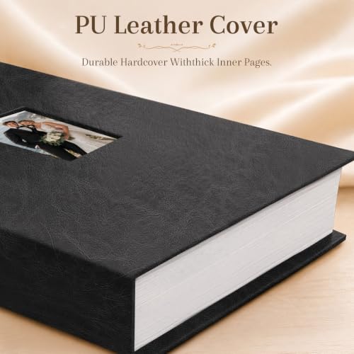 Ruibytree 128 Pockets Instant Mini Photo Album for 2x3 Pictures, Black | Writing Space, Premium Vegan Leather, Flat-Fit Clear Pocket, Wedding Guest Book for Polaroid 2x3 Photos, Graduation Keepsakes - color: 128 Pocket Black