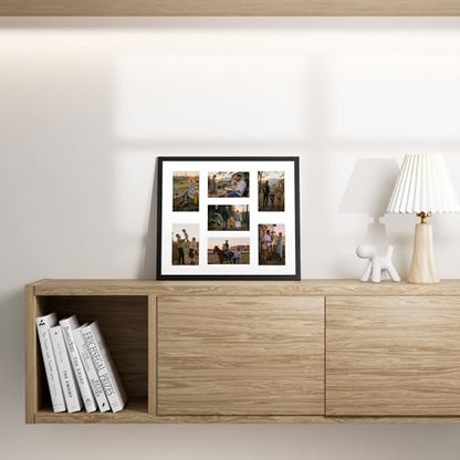 Vittanly 15x17 Collage Picture Frame, Displays 7Pcs 4x6 Pictures, Black - color: Black, size: 15x17