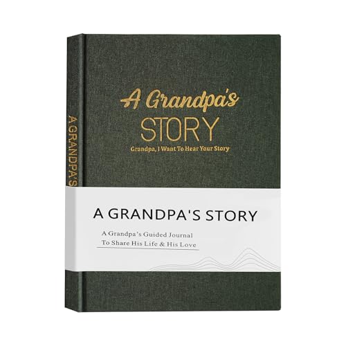 Artmag Grandpa's Life Story Journal Family Keepsake Book Linen Hardcover for Grandpa to Share His Memories, with 250+ Prompt Questions Gift for Birthday Father's Day Christmas (Dark Green) - color: Dark Green, size: Grandpa's Life Story Journal
