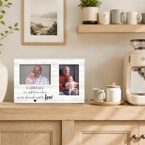 Grandparents Double Picture Frame 4x6, Grandchild Two Photo Frame - color: color-13