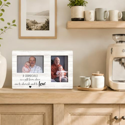 Grandparents Double Picture Frame 4x6, Grandchild Two Photo Frame - color: color-13