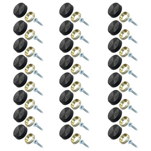 Decorative Screw Covers, Black, 16mm, 24 Pack - size: 16mm-24 Pack-Black
