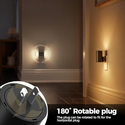 Night Lights Plug into Wall, 5CCT LED Night Light Plug in | Dusk to Dawn Sensor, 330° Swivel Plug, 0-100LM Adjustable Brightness, Dimmable NightLight, Hallway, Bedroom, Stairway, 2 Pack - color: Black-5CCT, size: 2 Pack