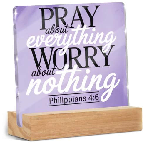 Inspirational Christian Gifts for Women Acrylic Sign, Purple Acrylic Plaque - color: Christian