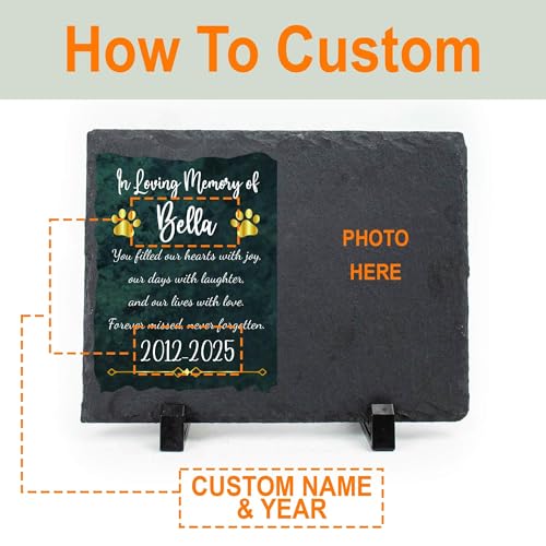 Custom Dogs Memorial Stone Headstone with Photo Name - color: Memorial 5