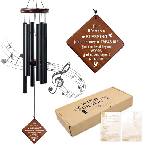 Memorial Wind Chimes, 36" Sympathy Gift for Loss of Loved Ones | Hand Tuned Soothing Melody, Remembrance Decor for Garden Patio, Meaningful Gift for Those Missing Loved Ones - size: 36" Your Life