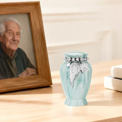 Customize Small Pet Urn for Dog Cat Ashes Keepsake Aluminium | Mini Urn for Ashes, Meaningful Memorial Keepsake Gift, Durable Aluminum Cremation Urn with Elegant Design - style: Grey Pet-Customize