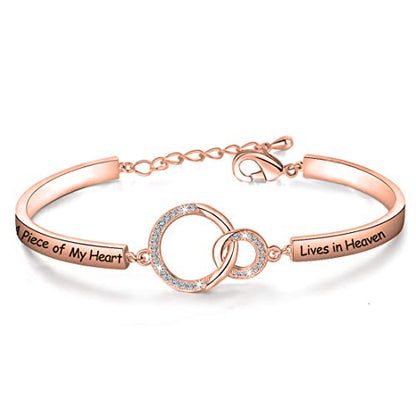 Zuo Bao Memorial Jewelry Sympathy Gift A Piece of My Heart Lives In Heaven Bracelet Loss Jewelry Gift - color: A Piece of My Heart RG