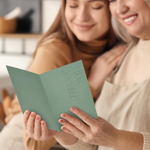 ZICOTO Beautiful Thank You Cards Set of 30 With Envelopes and Stickers | Elegant Blank Cards for Personalized Notes - Bulk Stationary Set for All Occasions Incl. Weddings, Business & Baby Showers - color: Sage