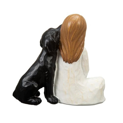 Angel of Friendship Dog Memorial Gifts, Hand-Painted Angel Figurine Statue,Pet Loss Sympathy Gift for Loving Pets and Dogs Lovers（Black Dog） - color: Black Dog