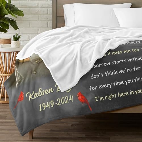 Personalized Memorial Blankets with Photos, in Memory of Loved One Gifts, Sympathy Bereavement Cardinal Blanket for Loss of Mom Dad Grandma Husband Son Daughter - color: New Arrivals-4
