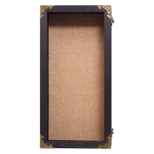Shadow Box Frame 8x16 with Real Glass Door, Extra Deep 4 Inch Memory Display Case, Solid Wood Shadow Box Display for Medals, Collectibles, Photos, Flowers, Wall or Tabletop () - size: Tall Deep 8x16 Black
