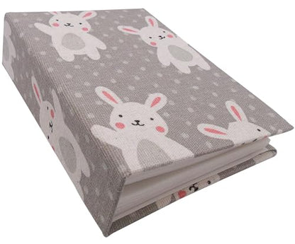Small Photo Album for Kids, 100 Pockets 4x6 Bookshelf Baby Picture Album, Slip-in Linen Cover Photo Book for Family(Bunny) - color: Rabbit