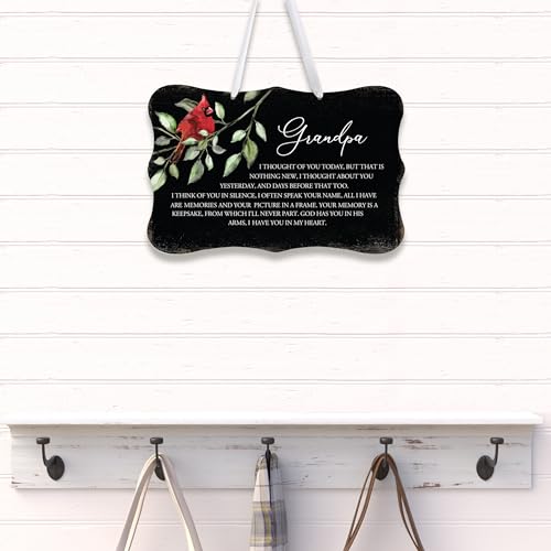 LifeSong Milestones Memorial Wall Hanging Signs Bereavement Keepsake Condolence Funeral Gift For Loss of Loved One 8x12 (Grandpa I Thought Of You (Black)) - color: Grandpa I Thought Of You (Black)