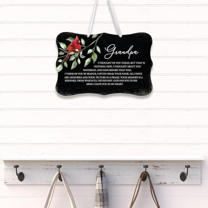LifeSong Milestones Memorial Wall Hanging Signs Bereavement Keepsake Condolence Funeral Gift For Loss of Loved One 8x12 (Grandpa I Thought Of You (Black)) - color: Grandpa I Thought Of You (Black)